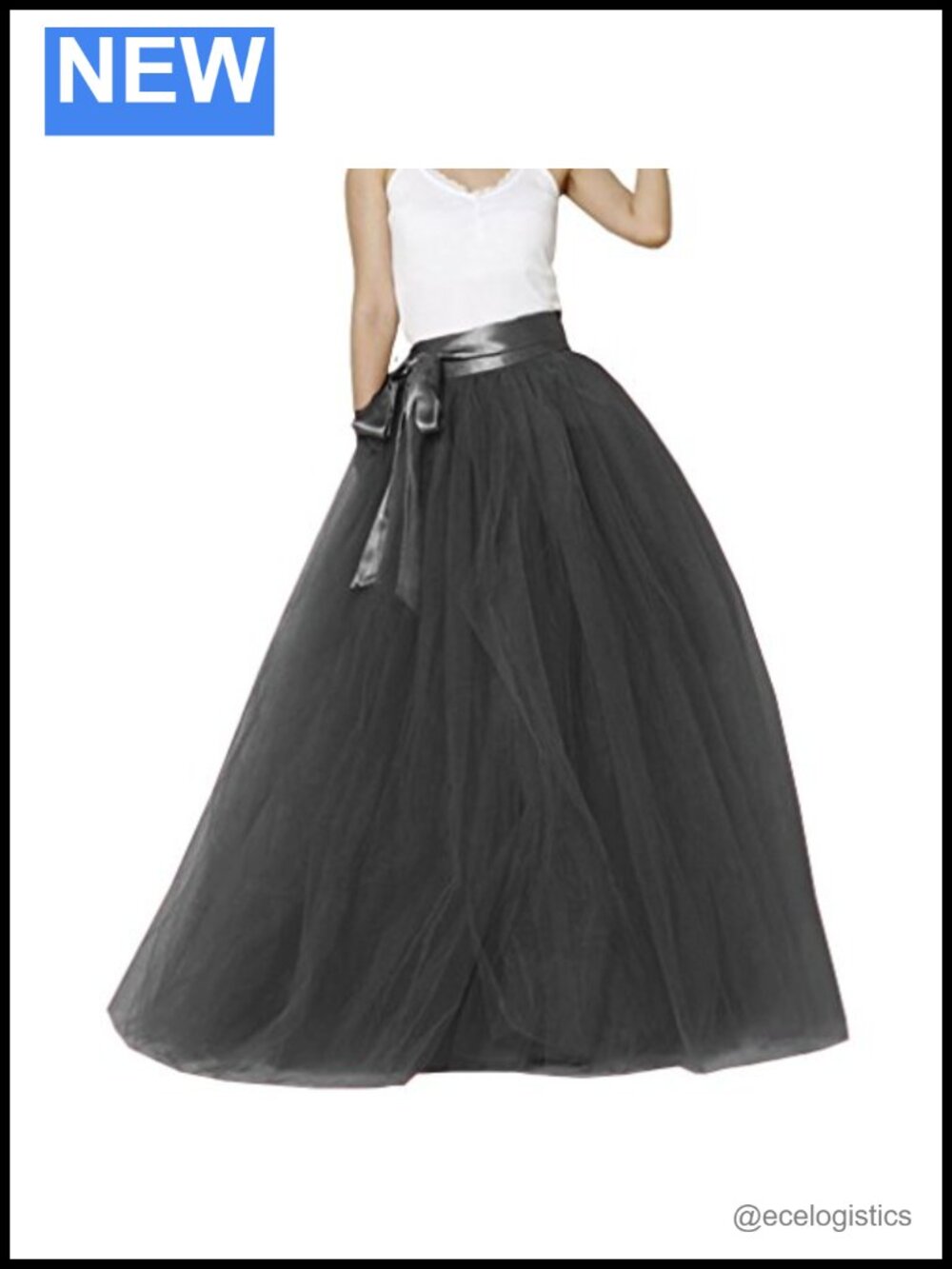 Women's Floor Length Tulle Tutu Skirt Elastic Waist Puffy Party Prom